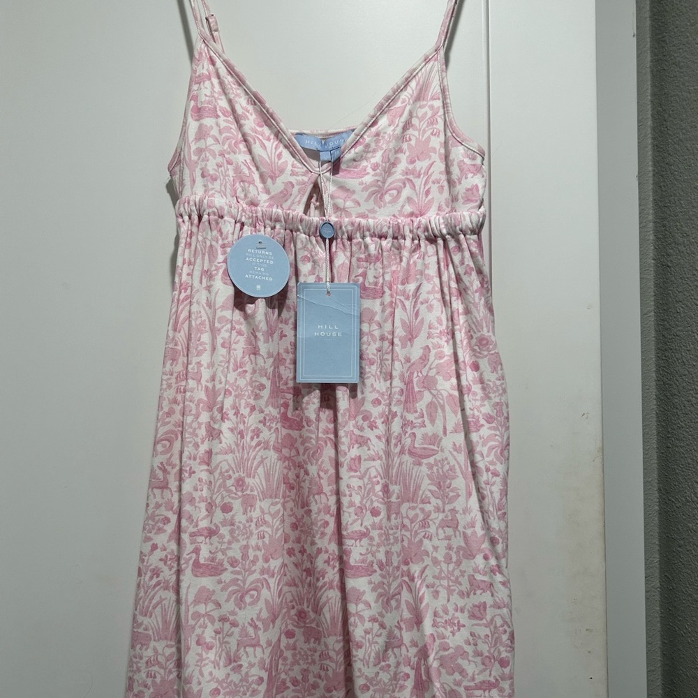 NWT HILL HOUSE Aurora Sleep Dress Pink Sherwood Forest size Large